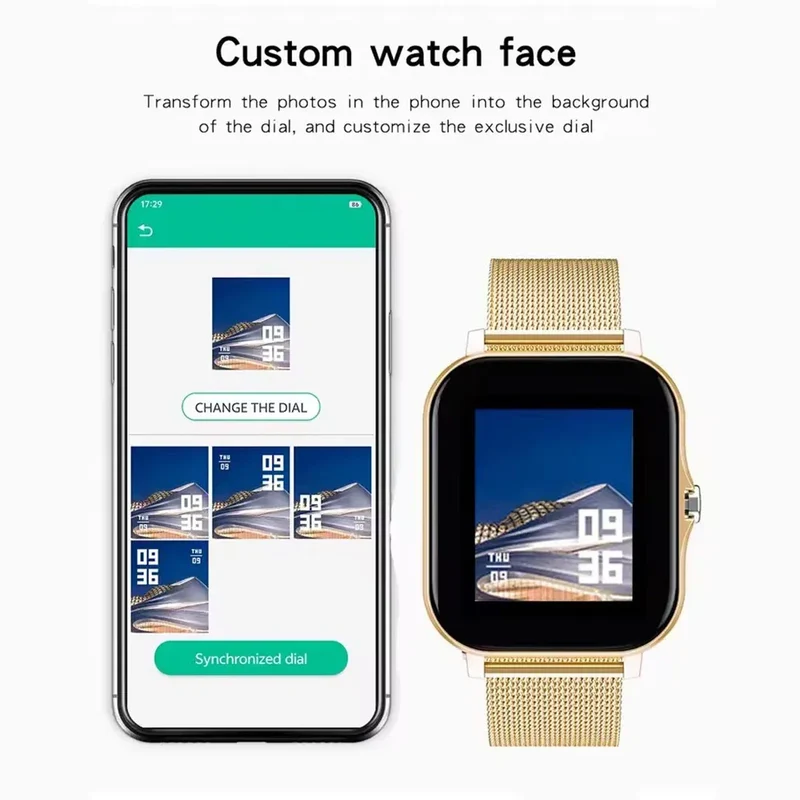 New Smart Watch Android IOS Phone 1.44 Inch Color Screen Bluetooth Call Blood Oxygen/Pressure Monitoring Smart Watch Women Men