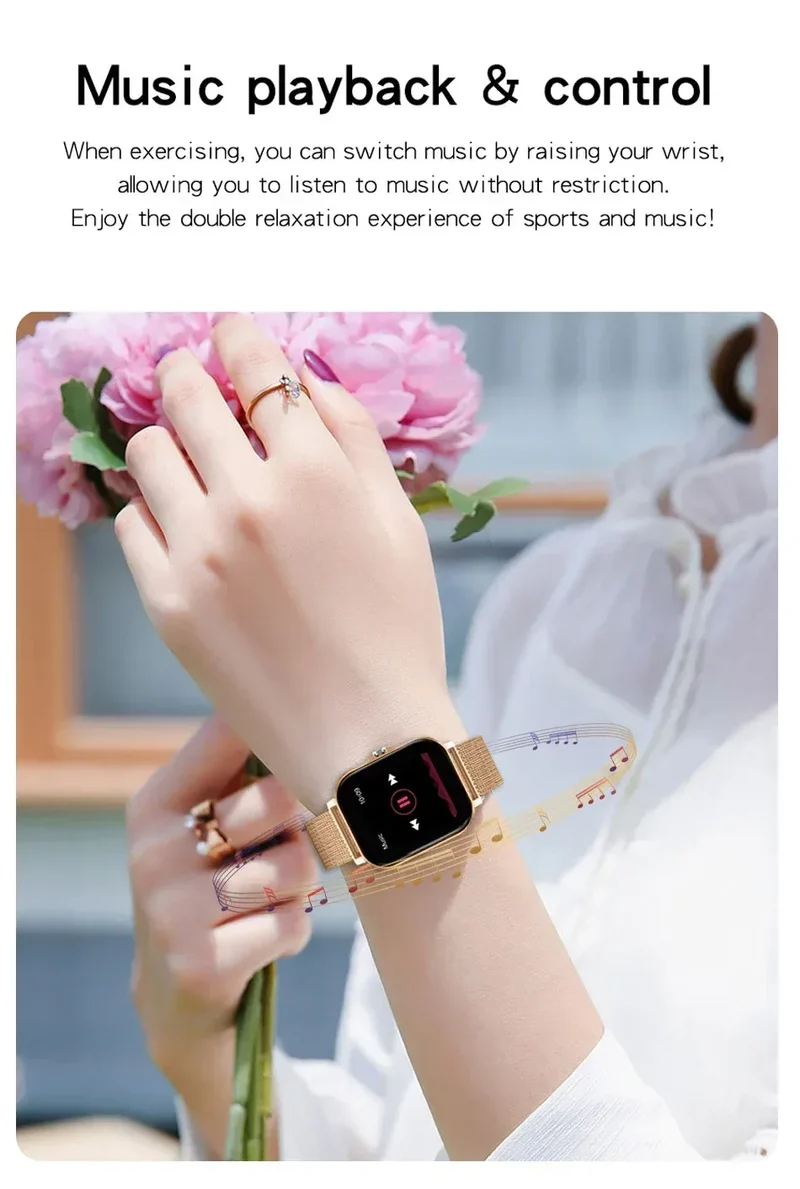New Smart Watch Android IOS Phone 1.44 Inch Color Screen Bluetooth Call Blood Oxygen/Pressure Monitoring Smart Watch Women Men