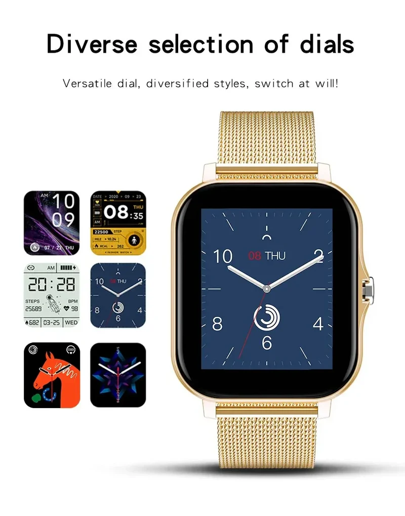 New Smart Watch Android IOS Phone 1.44 Inch Color Screen Bluetooth Call Blood Oxygen/Pressure Monitoring Smart Watch Women Men