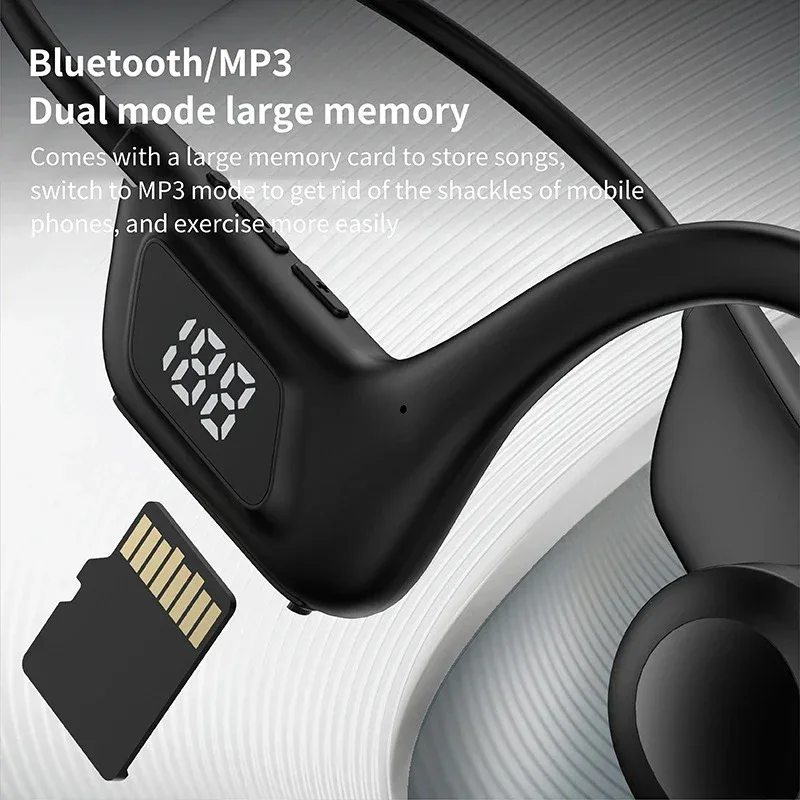 Hot X7 X8 Real Bone Conduction Sport Headphone Wireless Earphone Bluetooth-Compatible Headset Hands-free with Mic for Swimming