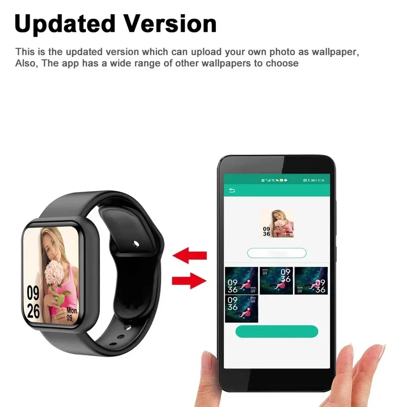 Sports Smartwatch Women Bracelet Men Smart Watch connected Music Control Player Fitness Step Sleep Monitor Y68 D20 Alarm Clock