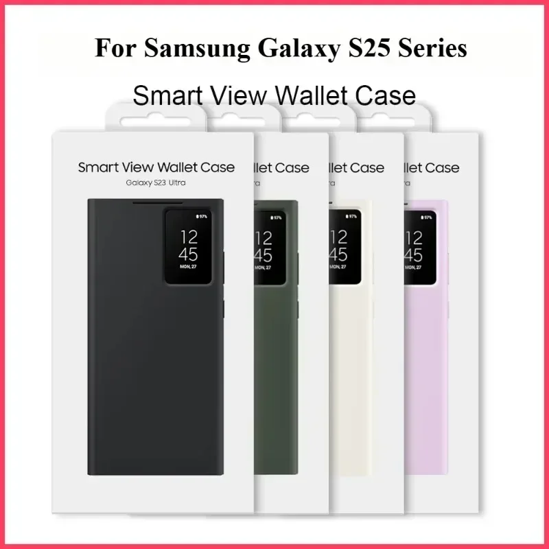 Original High Quality Smart Display LED View Windows Case For Samsung S25 Ultra S24 S23 S22 Plus Flip Wallet Card Phone Cover