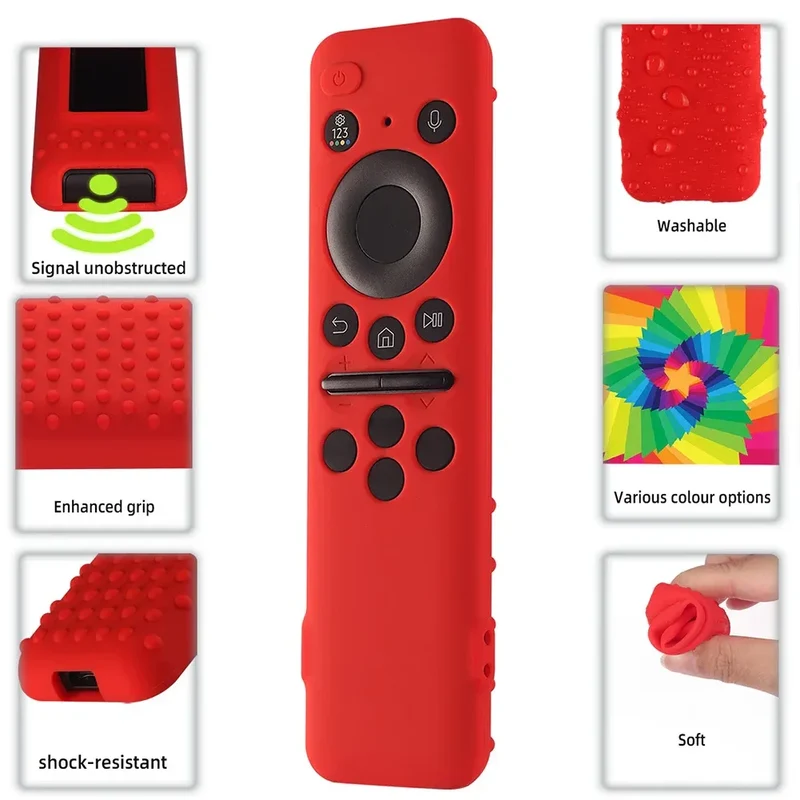 For Samsung BN59-01432A 01432B Remote Control Silicone Protective Case Shockproof Anti-Slip Smart TV Soft Sleeve with Lanyard