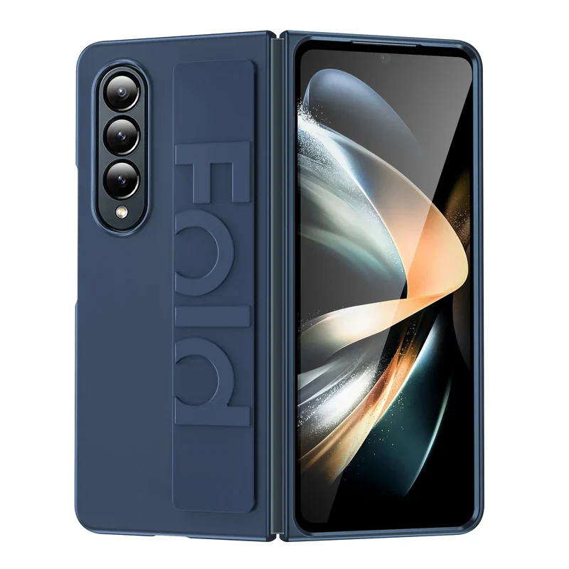 Ultra-thin Matte Silicone Wrist Strap Case For Samsung Galaxy Fold 7 6 5 4 3 Transparent Folding Shockproof Hard Back Cover