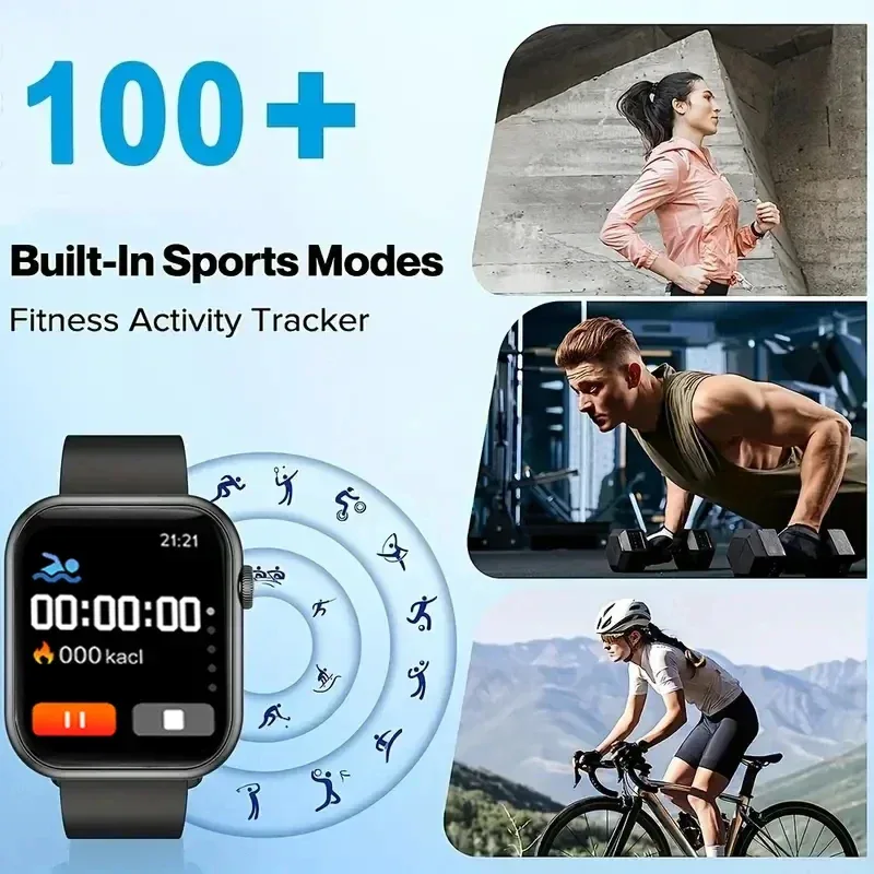 2025 New Smartwatch For Men Android IOS Phone 1.73" Screen Bluetooth Call Blood Oxygen Pressure Monitoring Smart Watch Women
