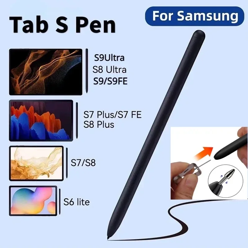 For Samsung S Pen for Samsung Galaxy Tablet S8 S7 FE S6 Lite S7+ S8+ S9 S9FE Tablet Pen Stylus Touch Pen Without Bluetooth