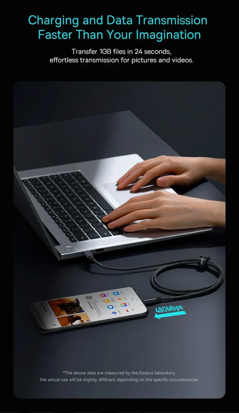 Baseus 100W USB C To Type C Cable For iPhone 16 15 Plus Pro Max PD Fast Charging Charger Cable For Macbook Xiaomi Samsung