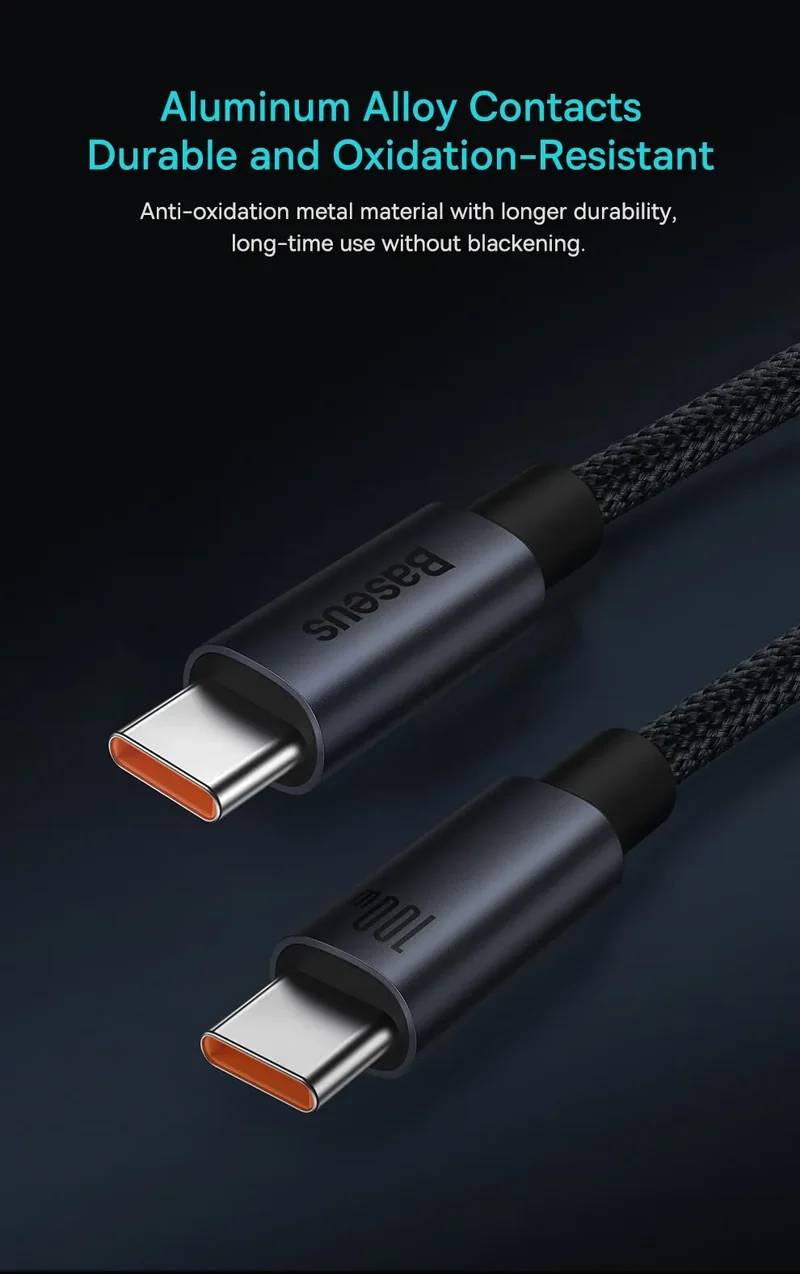 Baseus 100W USB C To Type C Cable For iPhone 16 15 Plus Pro Max PD Fast Charging Charger Cable For Macbook Xiaomi Samsung