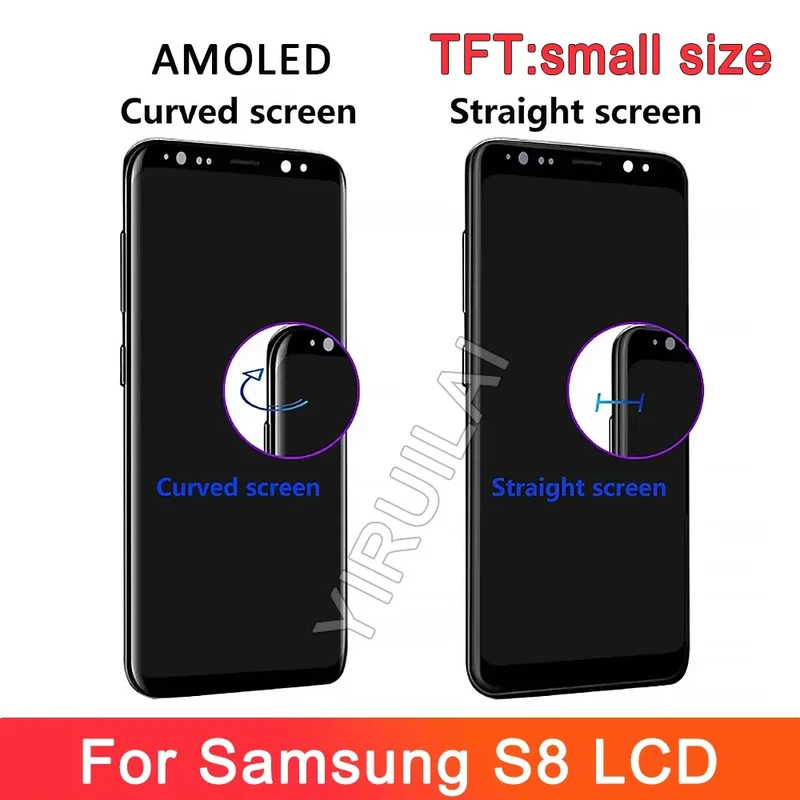 TFT Screen For Samsung Galaxy S8 LCD With Frame G950F G950U Touch Screen Repairment Parts Assembly Display Without Fingerprints