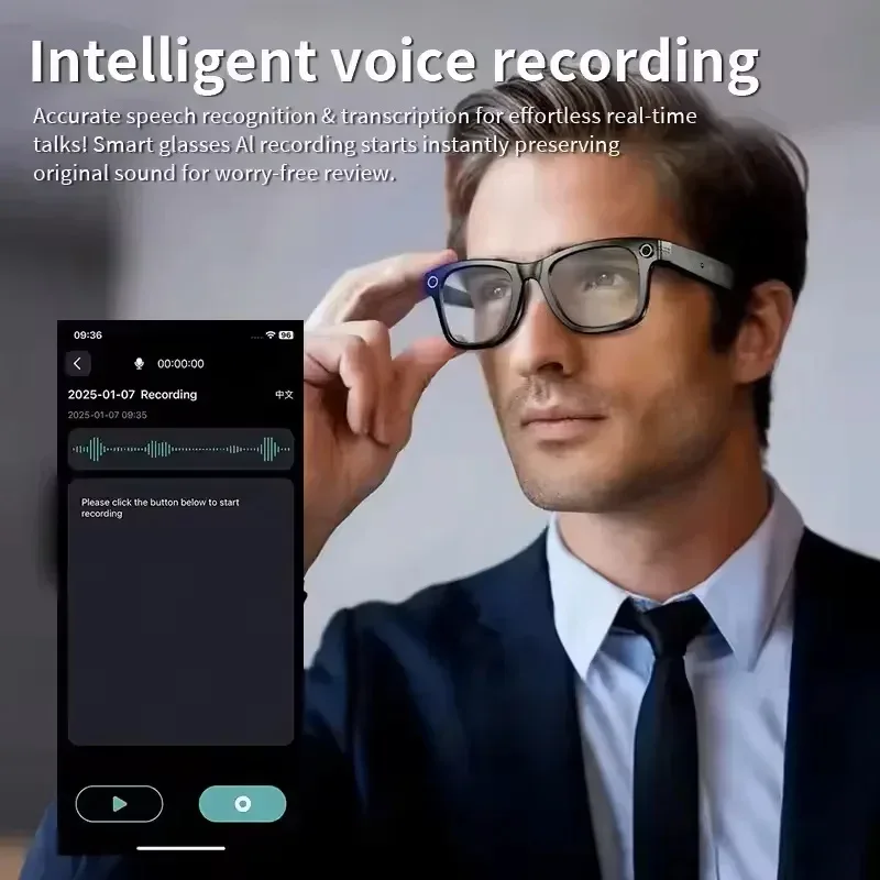 2025 Smart Sunglasses ai smart glasses with Camera Video 8MP Translation Bluetooth Call Music Play Men Women Recording 100+