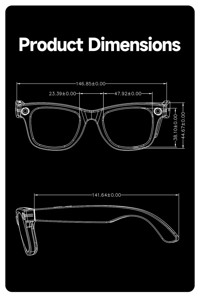 2025 Smart Sunglasses ai smart glasses with Camera Video 8MP Translation Bluetooth Call Music Play Men Women Recording 100+