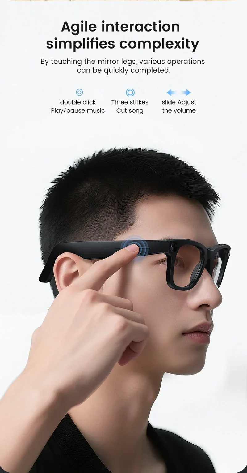 Smart Glasses AI Translation，Photography, Videography，Audio Recording WiFi Transmission Functio Color-Changing Smart Sunglasses