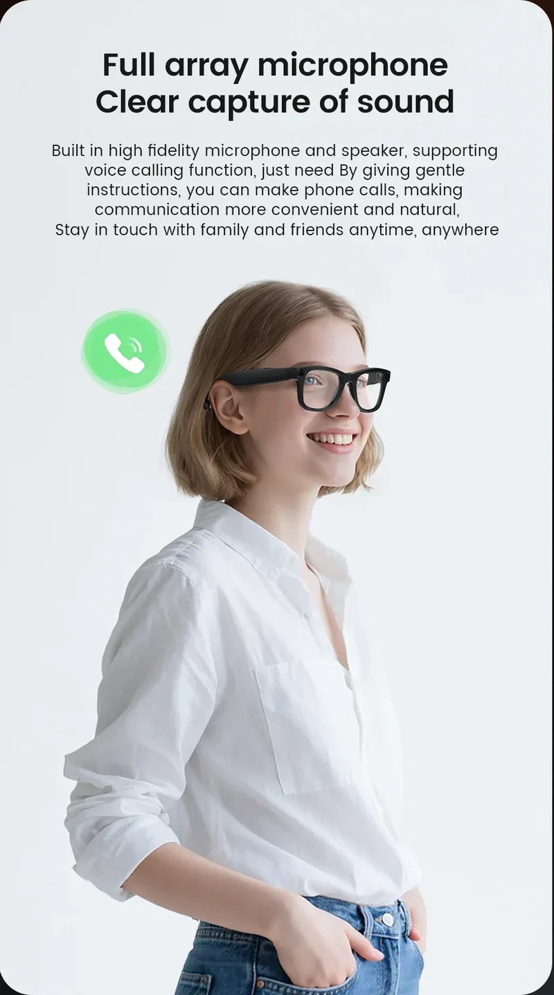 Smart Glasses AI Translation，Photography, Videography，Audio Recording WiFi Transmission Functio Color-Changing Smart Sunglasses