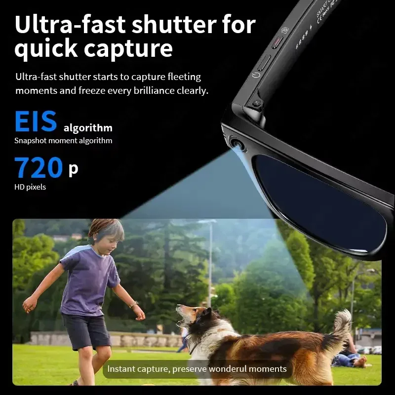 AI Smart Glasses with 8MP Camera Video Recording 100+ Languages Translation Sunglasses Bluetooth Call Music Play Men Women 2025
