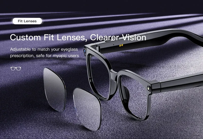 Smart AI Translation Smart Glasses Take Photos Recognizing Objects 4K Camera Bluetooth Music Call Intelligent Recording Glasses