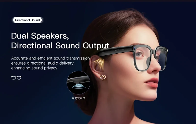 Smart AI Translation Smart Glasses Take Photos Recognizing Objects 4K Camera Bluetooth Music Call Intelligent Recording Glasses