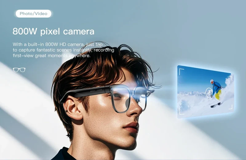Smart AI Translation Smart Glasses Take Photos Recognizing Objects 4K Camera Bluetooth Music Call Intelligent Recording Glasses