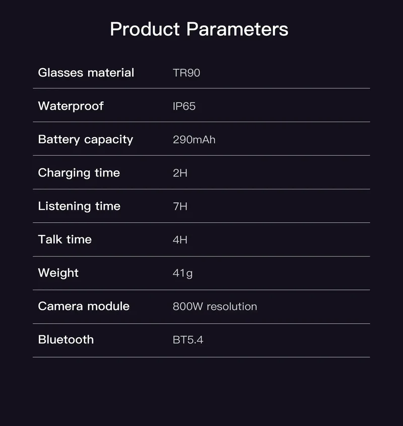 Smart AI Translation Smart Glasses Take Photos Recognizing Objects 4K Camera Bluetooth Music Call Intelligent Recording Glasses