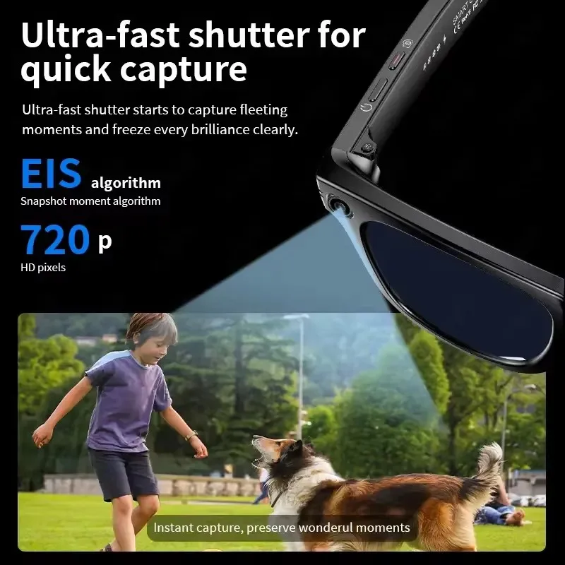 New Sunglasses Smart Glasses 8 Million Pixels Recording Videos AI Photo Recognition Answer Translation 290mAh Bluetooth Glasses
