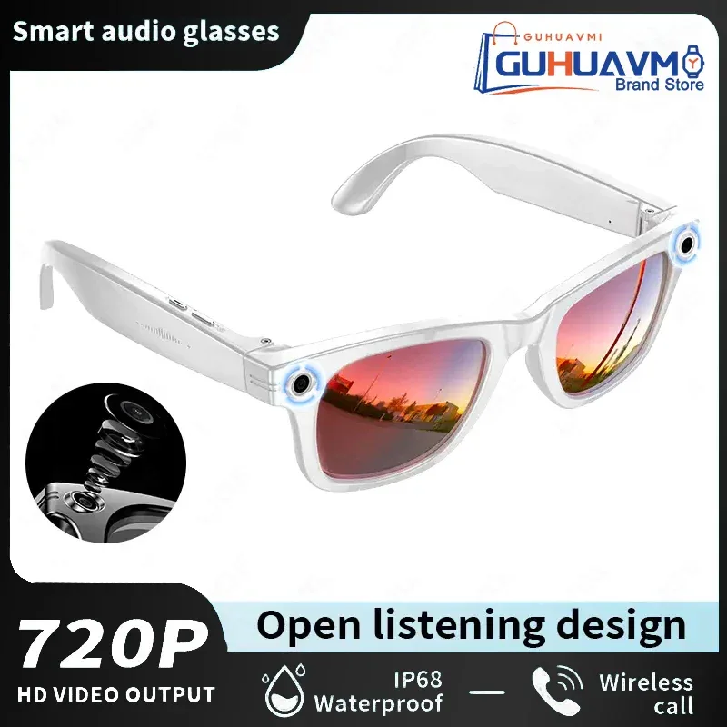 New Sunglasses Smart Glasses 8 Million Pixels Recording Videos AI Photo Recognition Answer Translation 290mAh Bluetooth Glasses