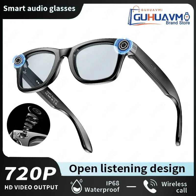 New Sunglasses Smart Glasses 8 Million Pixels Recording Videos AI Photo Recognition Answer Translation 290mAh Bluetooth Glasses
