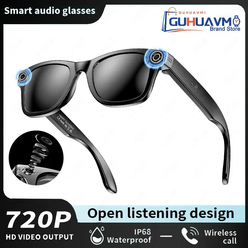 New Sunglasses Smart Glasses 8 Million Pixels Recording Videos AI Photo Recognition Answer Translation 290mAh Bluetooth Glasses