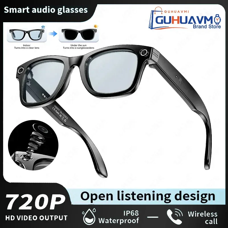 New Sunglasses Smart Glasses 8 Million Pixels Recording Videos AI Photo Recognition Answer Translation 290mAh Bluetooth Glasses