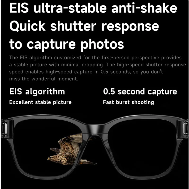 Smart Video Glasses Myopia Prescription Anti Shake Video Recording WIFI Bluetooth Transmission Object Recognition Smart Glasses