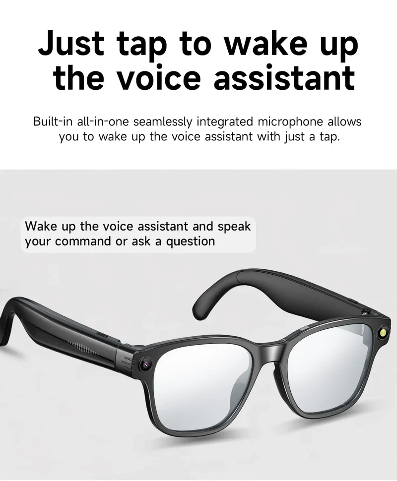 Smart Video Glasses Myopia Prescription Anti Shake Video Recording WIFI Bluetooth Transmission Object Recognition Smart Glasses