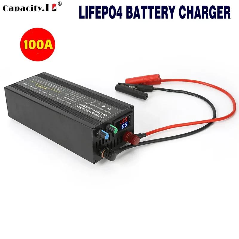 0-100V25A Lifepo4 Charger 24V48V64V72V Fast Charger Lithium Battery Charger 14.6V 100A 60A Battery Adapter Adjustable voltage