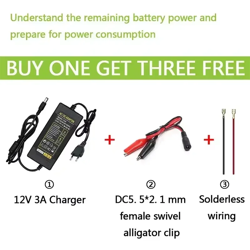 12V Li-ion Battery Pack 50Ah/40Ah/30Ah/20Ah A+ 18650 Battery Pack Long-lasting for Sprayer,Children's Toy Car,Scale,Solar Energy