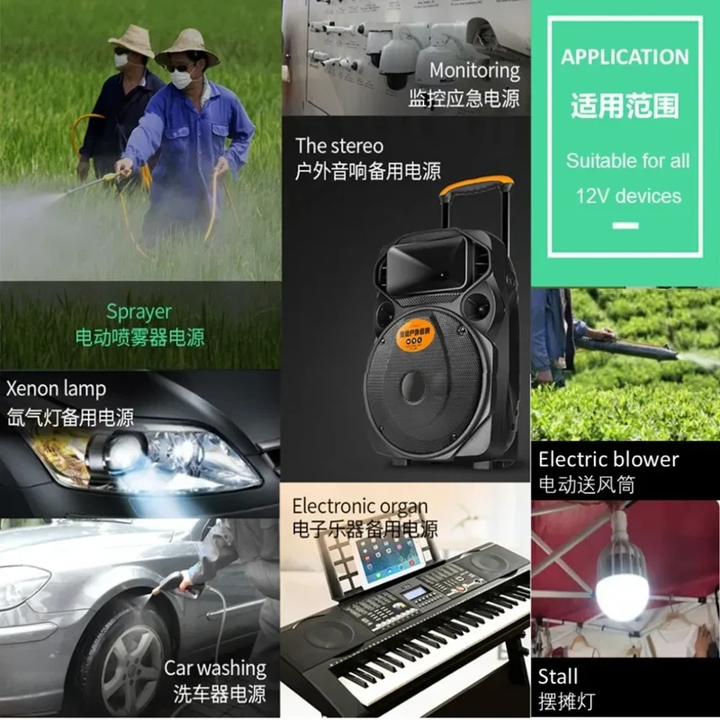 12V Li-ion Battery Pack 50Ah/40Ah/30Ah/20Ah A+ 18650 Battery Pack Long-lasting for Sprayer,Children's Toy Car,Scale,Solar Energy