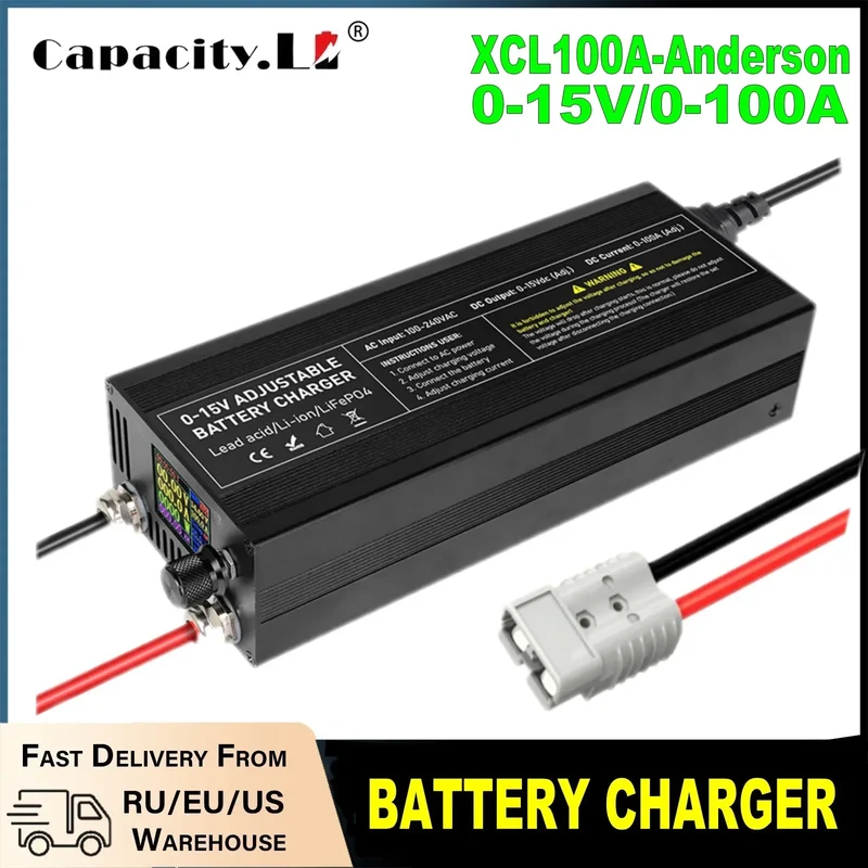 12V 60A 100Ah Solar Large Charger Current Voltage Adjustable for Lifepo4 Universal Chargers Outdoor power supply