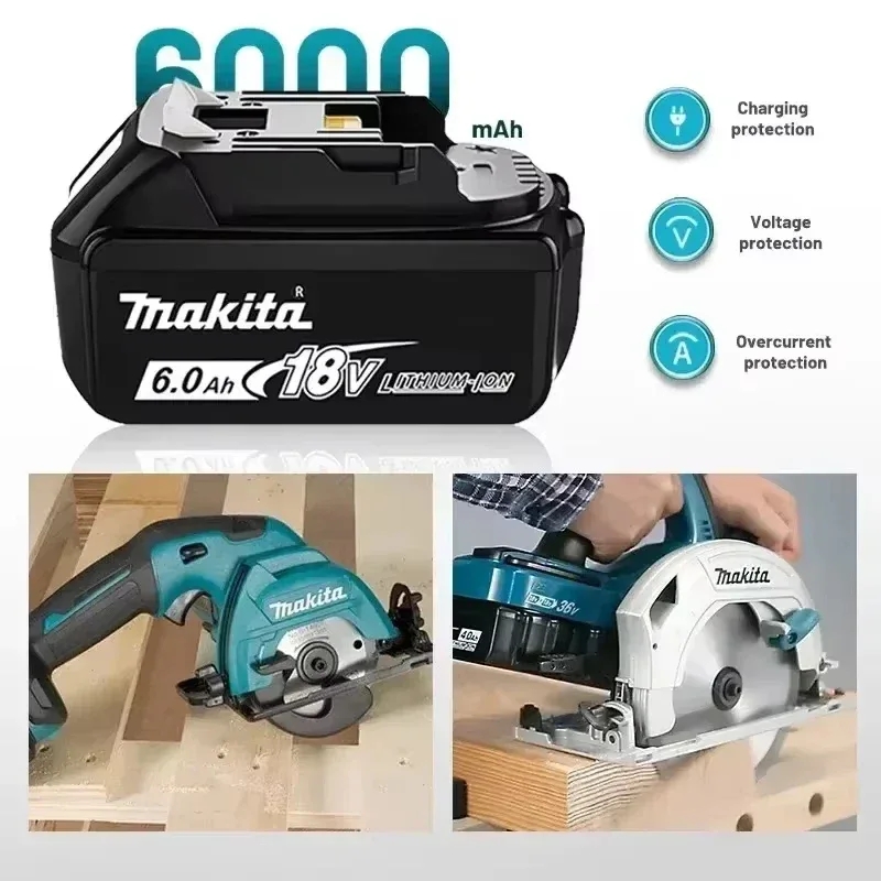 100% Original Makita 18V Battery 18V 6Ah Replacement Battery for Makita BL1860B BL1850 BL1840 BL1830 Li-ion Power Tool Battery