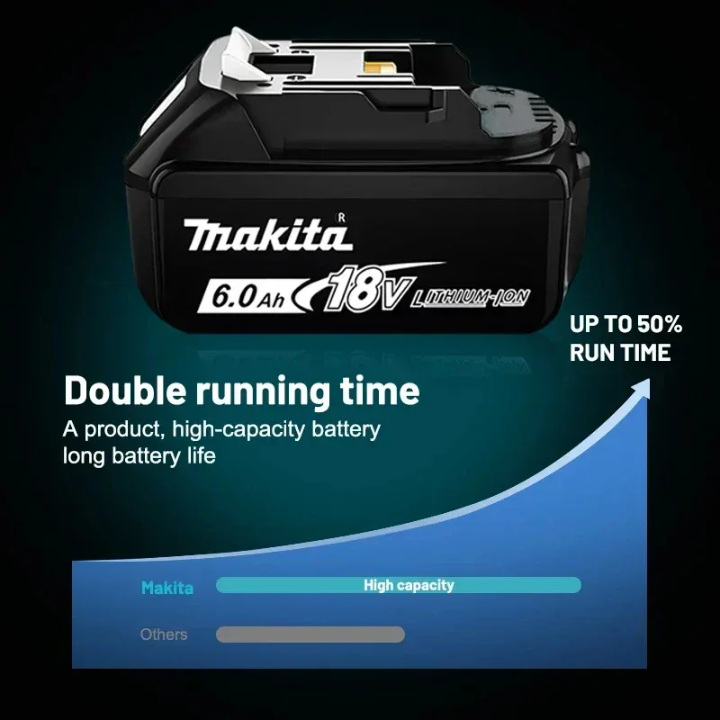 100% Original Makita 18V Battery 18V 6Ah Replacement Battery for Makita BL1860B BL1850 BL1840 BL1830 Li-ion Power Tool Battery