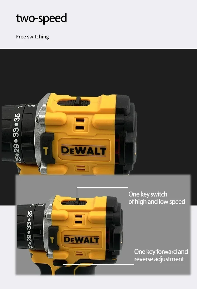 DeWalt DCD805 20V Screwdriver Clave Without Brushes, Compact Drill Tools Driver Battery Impact Wrench, Power Tool Cordless drill