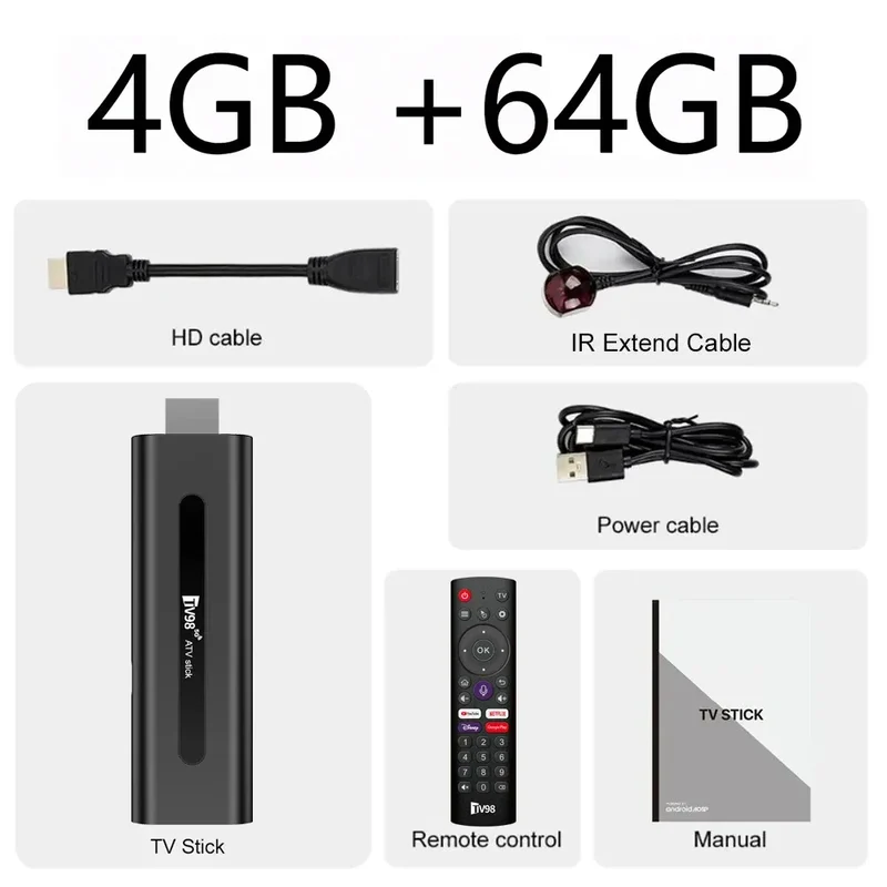 Android TV Stick Set Top Box 8K Dual WiFi 6 Quad Core BT5.0 HDR+10 Google Assistant for Netflix YouTube iptv H313 Media Player