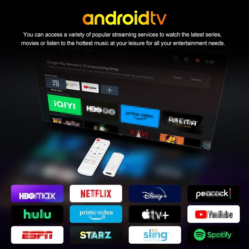 H96 Max H313 Android TV Stick Allwinner Quad Core 4K Video Wifi6 Voice Assistant Smart TV Box