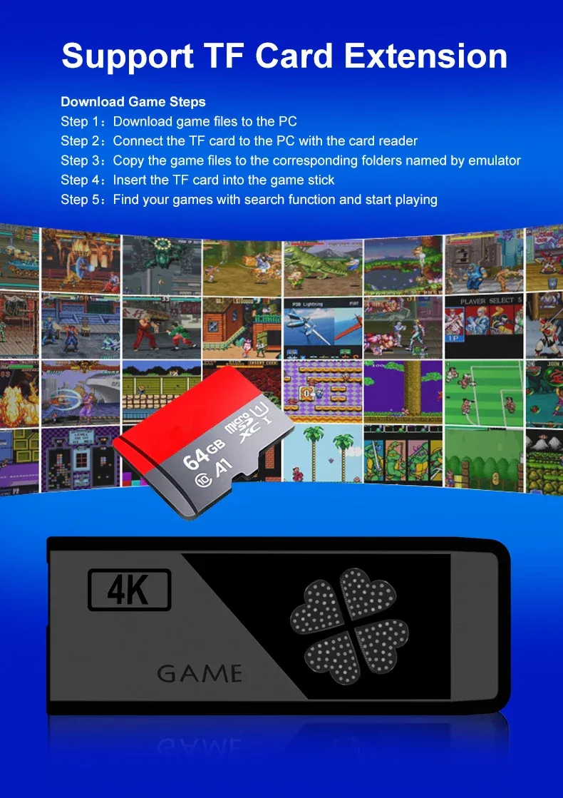 TV Stick M8II Video games devices DDR3 CPU-RK3032 Support expand 32GB 20000+ Games Wireless Controller Switch TV Stick