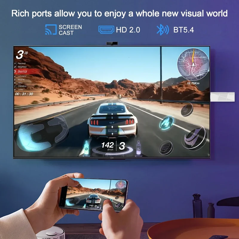 H96 MAX RK3518 Stick mini TV Box Android14.0 Wifi6 BT5.4 4KHD Dongle 100M Ethernet Google Voice Assistant Media Player TV Stick