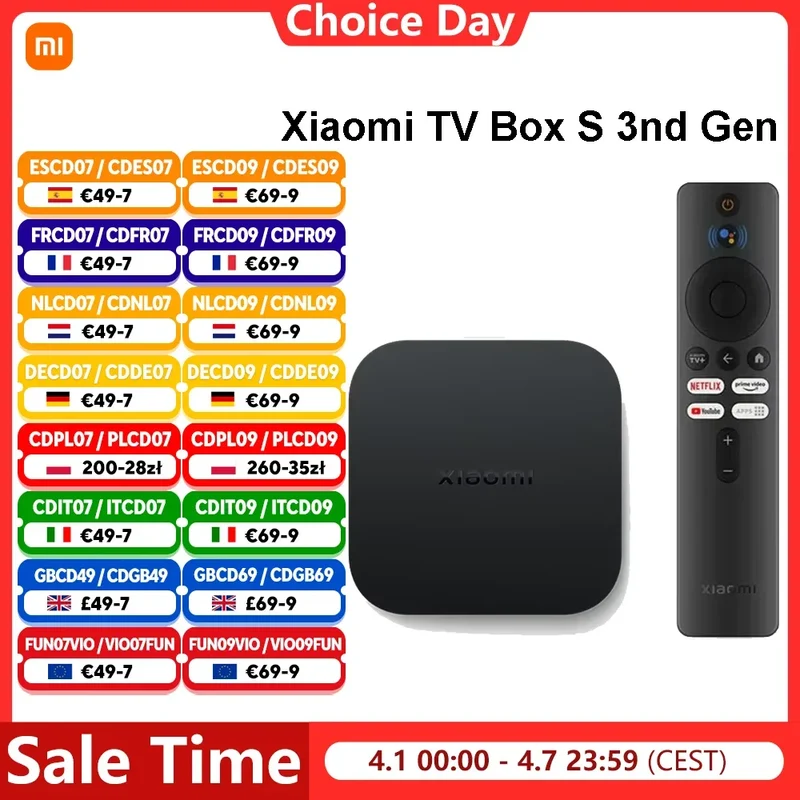 Xiaomi TV Box S 3nd Gen Global Version 2G RAM 32G ROM 4K UHD Dolby Vision HDR10+ Google TV WIFI 6 BT5.2 Google Assistant