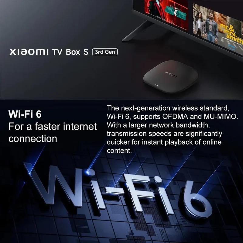 Xiaomi TV Box S 3nd Gen Global Version 2G RAM 32G ROM 4K UHD Dolby Vision HDR10+ Google TV WIFI 6 BT5.2 Google Assistant