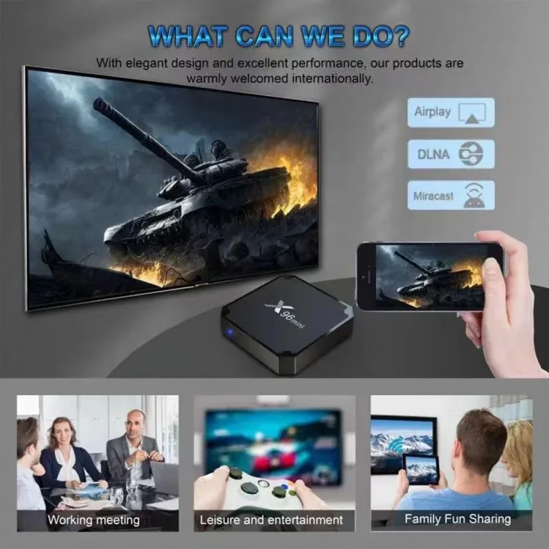2026 4K UHD HDR10+ Smart Tv Box S905W Quad Core 4G WiFi TV Stick 1+8GB Android 10.0 X96 Mini Multimedia Player TV Box