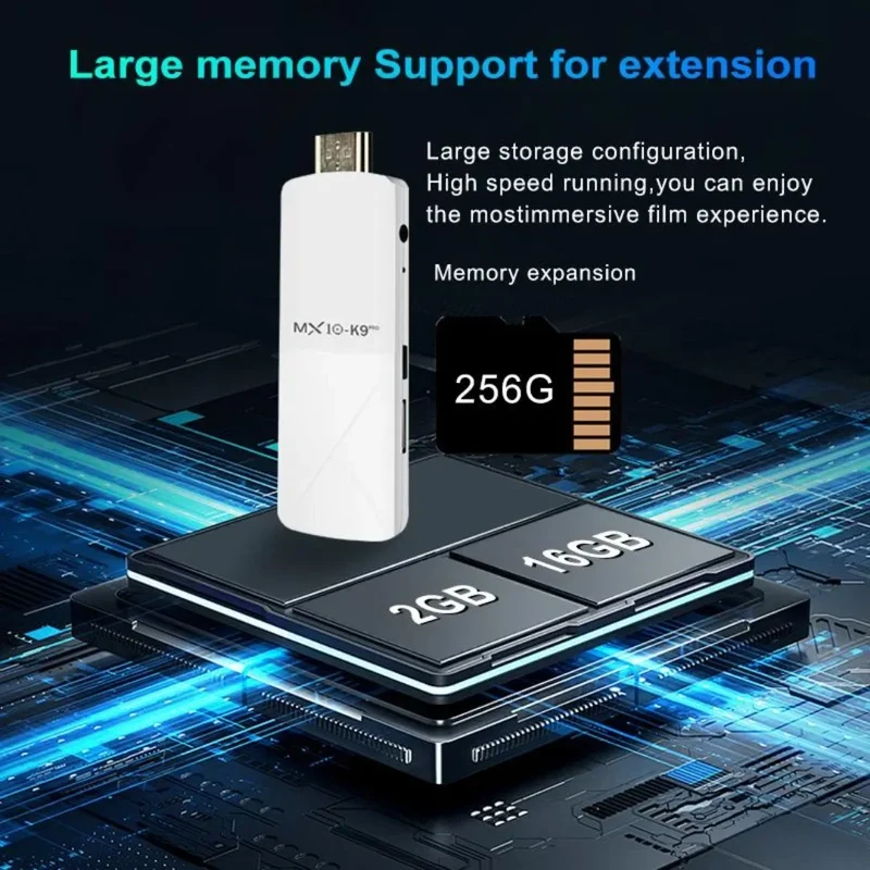 Smart TV Stick MX10 K9PRO Android 13 Dual-Band WiFi2.4G+5G BT5.0 Support Voice Control 2GB+16GB Chromecast TV Stick