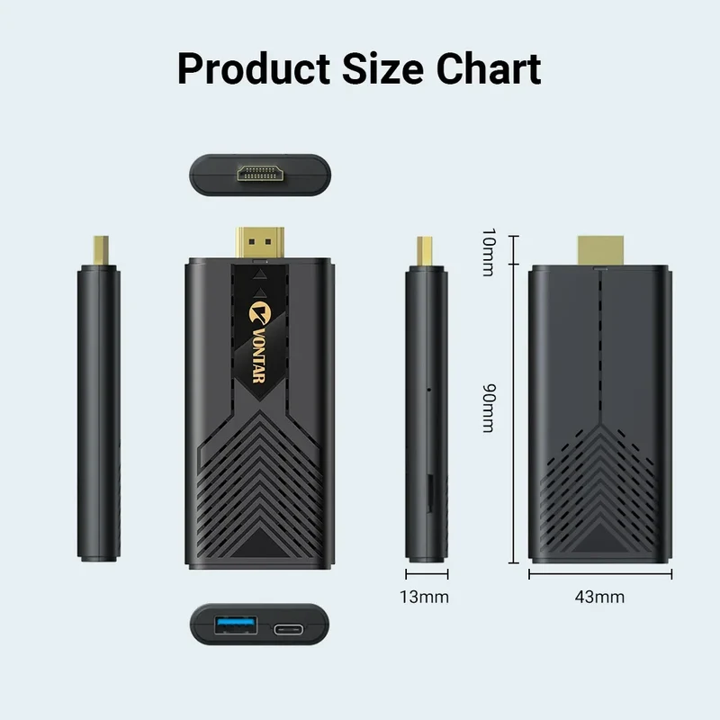 VONTAR DQ05 4G 32G TV Stick Android13 ATV UI Rockchip RK3528 Quad Core 64bit Cortex A53 Support 8K Video 4K 60fps Wifi6 BT5.0