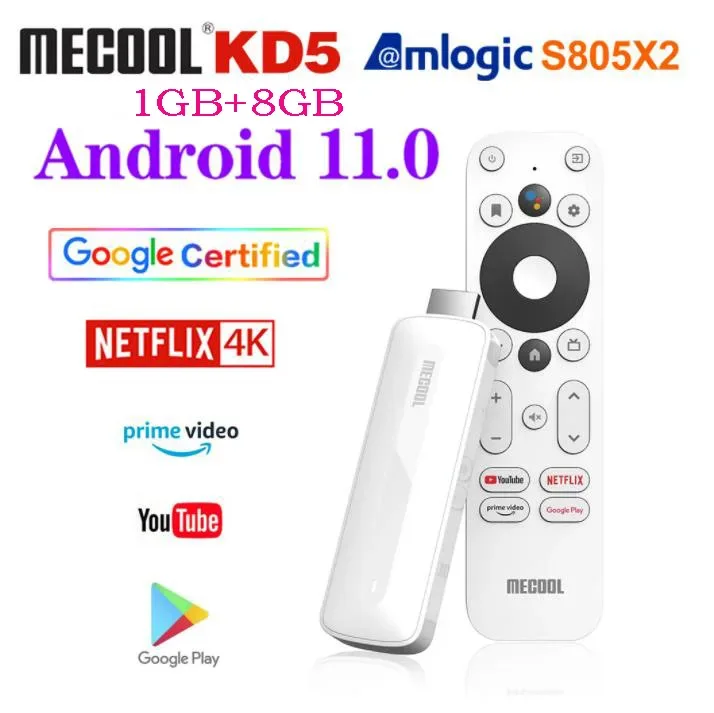 [Genuine]MECOOL ATV KD2 Best Global Version Amlogic S905Y4 TV Stick 4G 32G 4K Dual WIFI Google Certified TV Box BT5.0 PK KD3 KD5
