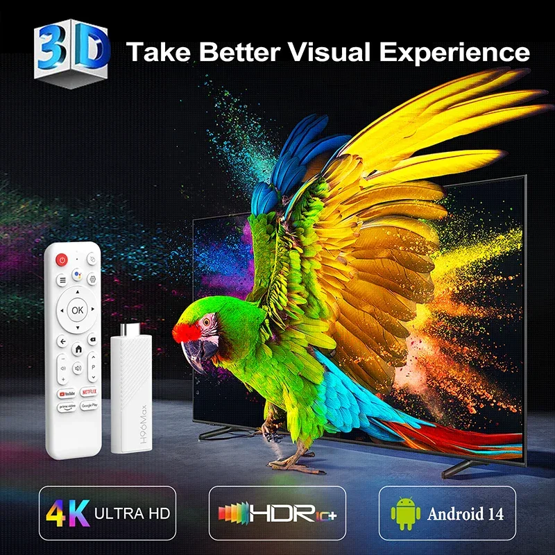 Smart TV Stick H96 MAX H313 2GB 16GB 8GB Android 14 Wifi6 BT5.0 Quad Core Home Media Player Voice Assistant TV Stick