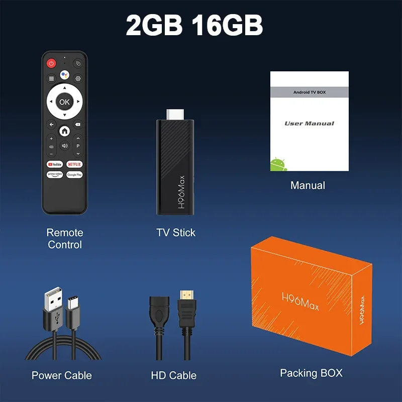 H96 MAX H313 mini TV Stick Android14 Quad Core Wifi6 BT5.0 4K@60fps ATV Launcher Google Voice Assistant Media Player AI TV Stick
