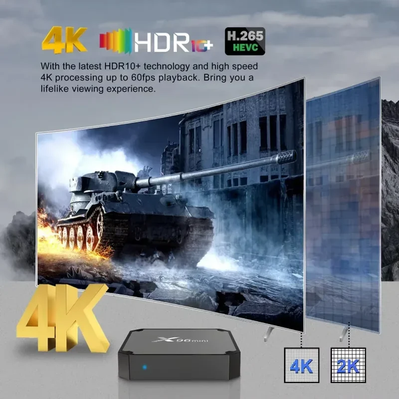 2026 4K UHD HDR 10+ Smart Tv Box Android 10 X96 Mini 4G WiFi TV Stick S905W Quad Core 1+8GB Multimedia Player TV Box