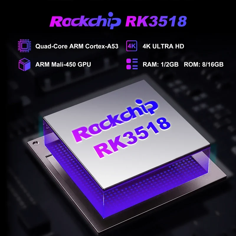 Android 14 ATV Smart TV Stick Support 4K Video 4K@60fps BT5.0 WiFi6 Rockchip RK3518 Quad Core Google Voice Remote Smart TV Box